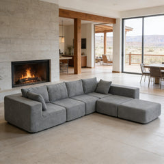 Modern Conversation Couch,Boneless U-Shape Sectional Couch,Modular Sectional Sofa