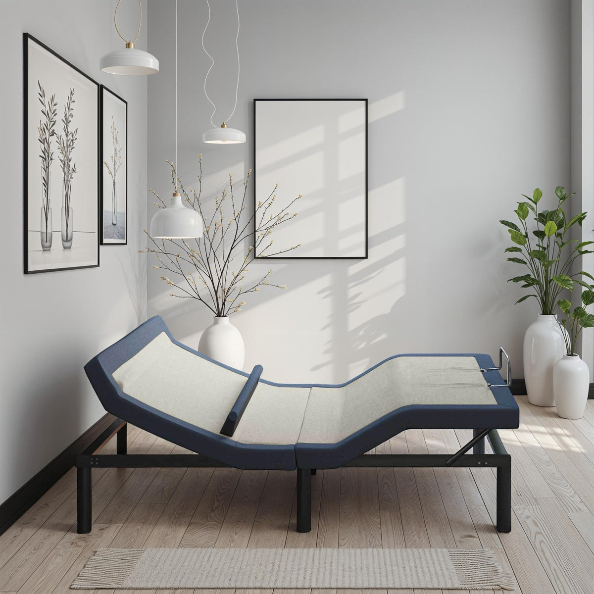 King Adjustable Bed Base with Head/Foot Tilt and Lumbar Position Adjustment