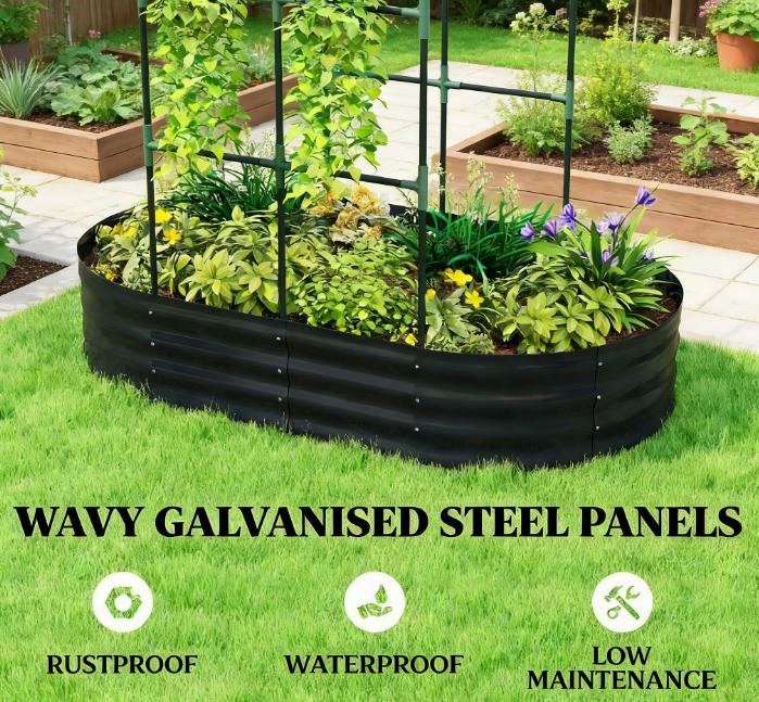 Outdoor Raised Garden Bed,Flower Boxs,Arched Trellis Plant Boxs