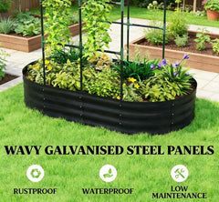 Outdoor Raised Garden Bed,Flower Boxs,Arched Trellis Plant Boxs