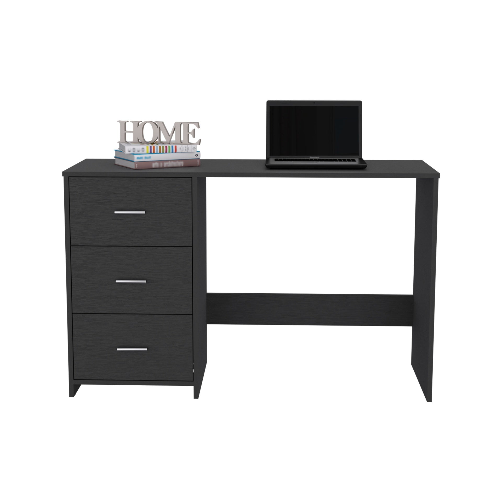 Writing Desk, 3 Drawers, Black