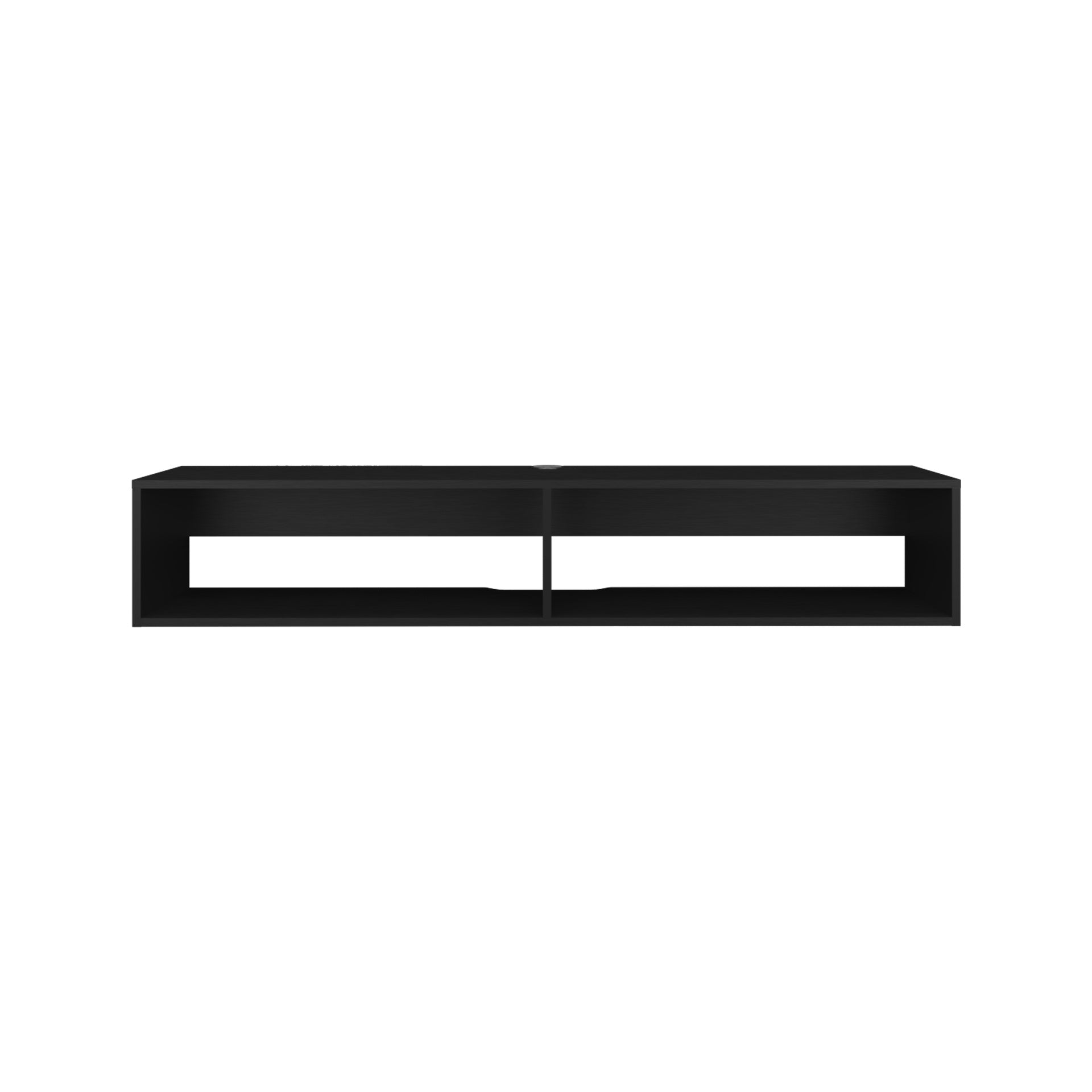 TV Stand 10.4" H, with 2 Shelves, Black