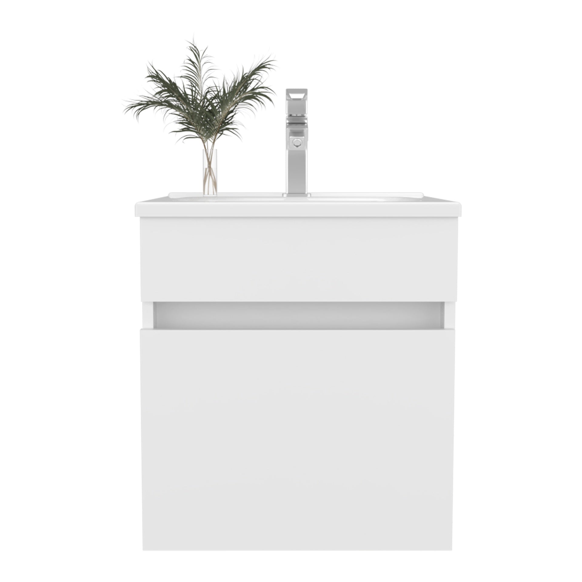 Bathroom Vanity with Sink, 1 Door, White