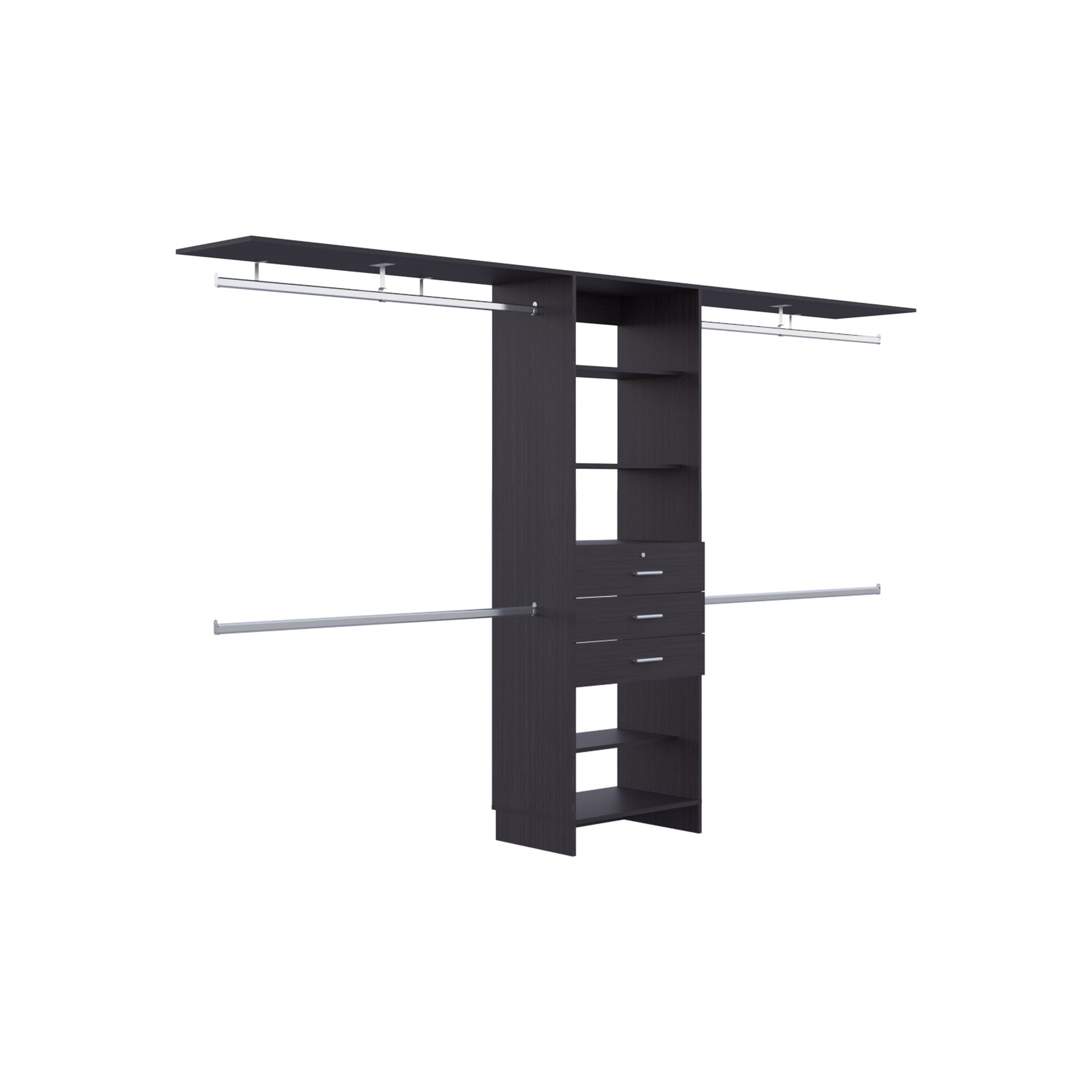 Closet System, 3 Drawers, 5 Shelves