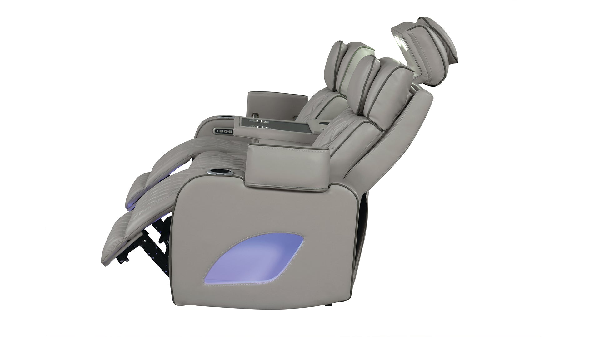 Fortuner Modern Style Upholstery Recliner Sofa Made with Wood & Massage Function Included-Gray same asG150109098  (NJ inventory)