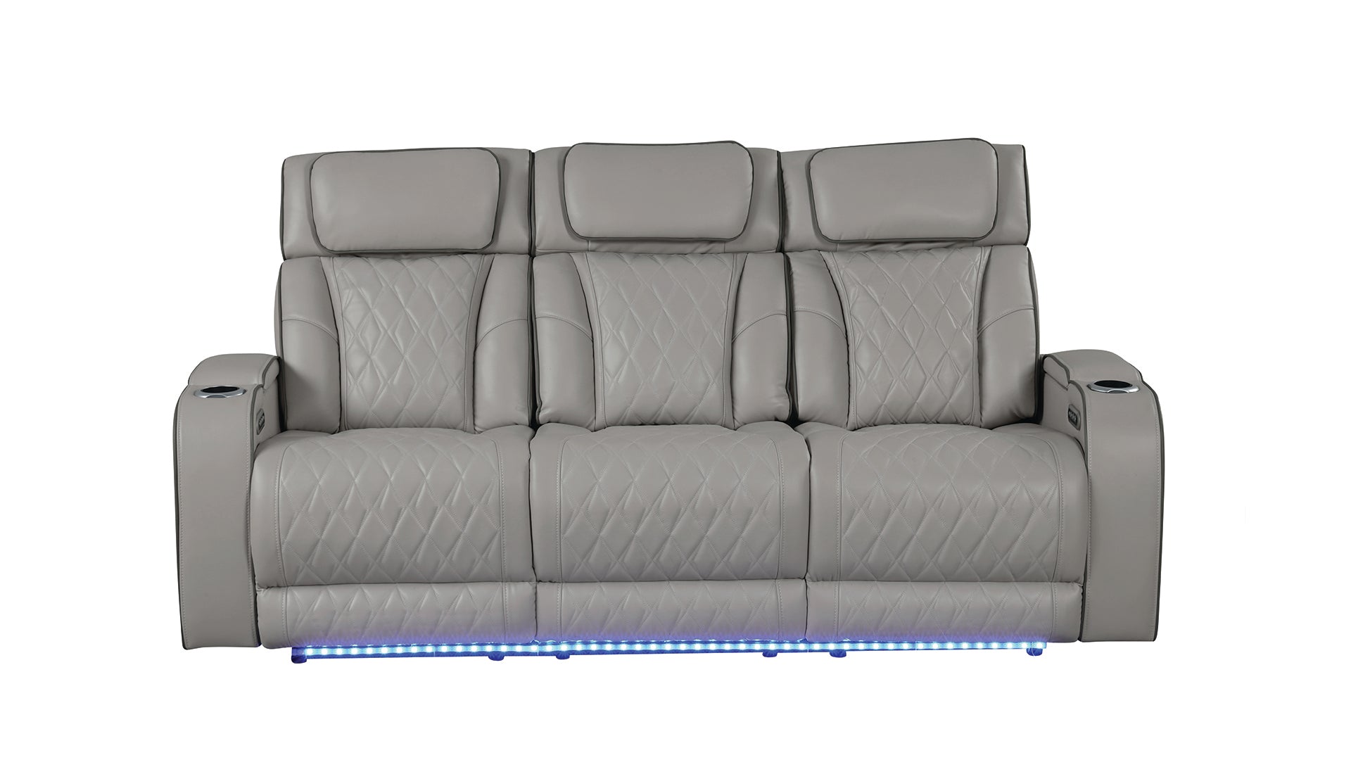Fortuner Modern Style Upholstery Recliner Sofa Made with Wood & Massage Function Included-Gray same asG150109098  (NJ inventory)