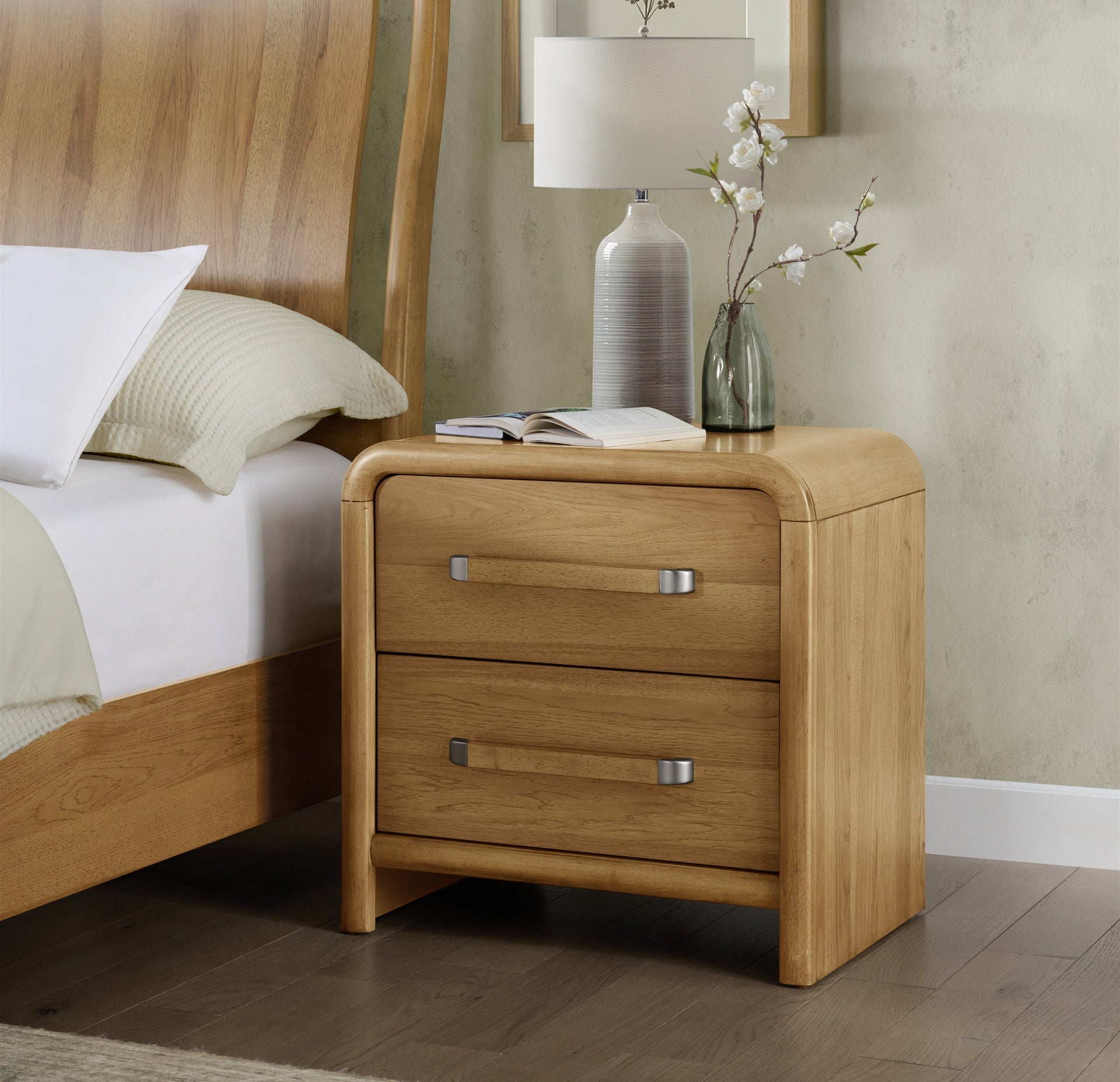 2-Drawer Nightstand with USB