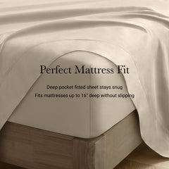 4 Pieces Cal King Sateen Sheet Set,Linen