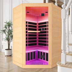 Canadian hemlock pentagonal double sauna