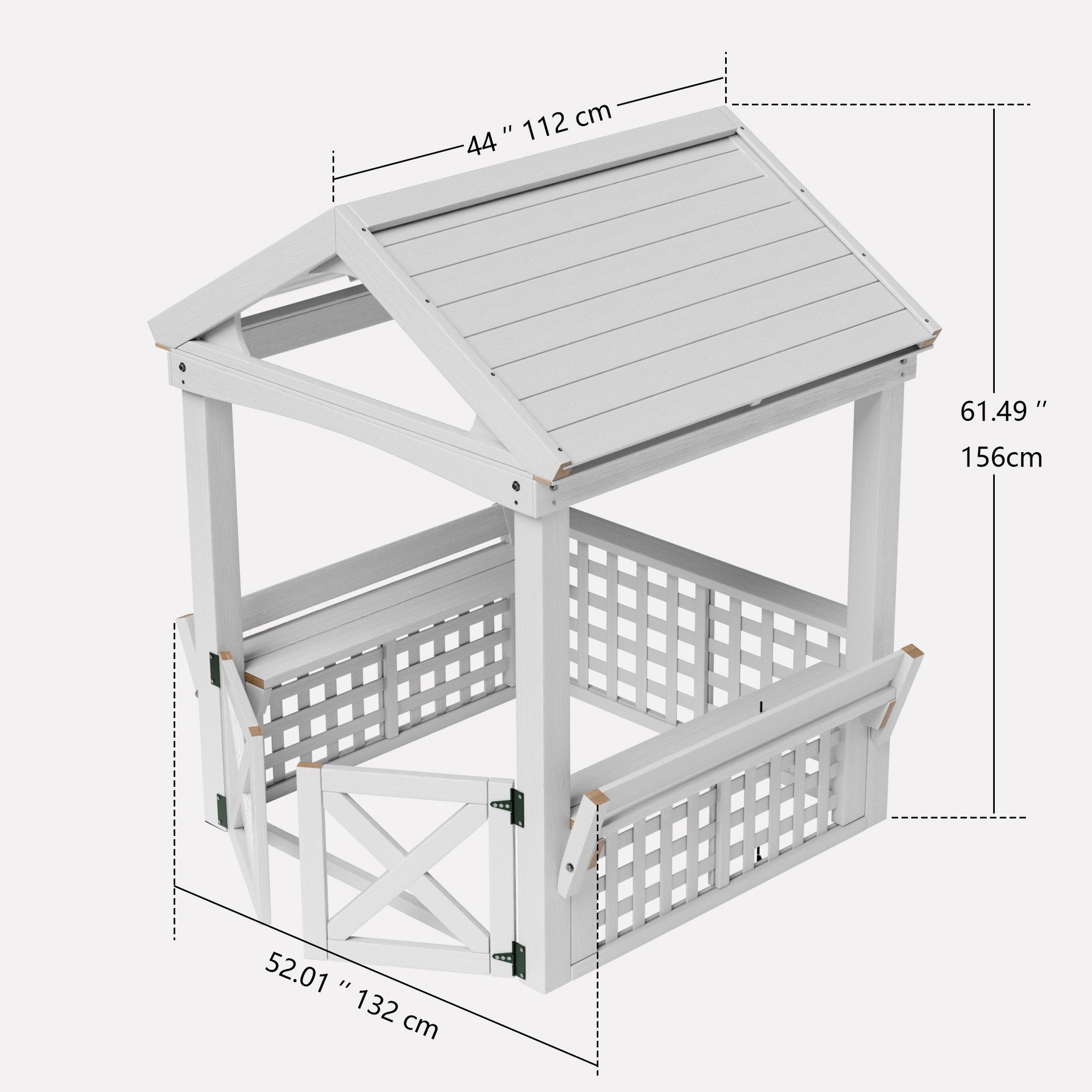 Modern Outdoor Wooden Playhouse for Children Waterproof Design with Comfortable Bench and Attractive Door for Christmas Day