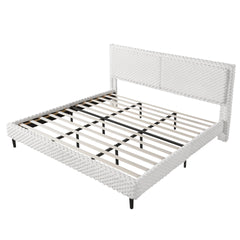 Simple Modern White Plush Soft Bed Comfortable Backrest Bedroom Bed,King