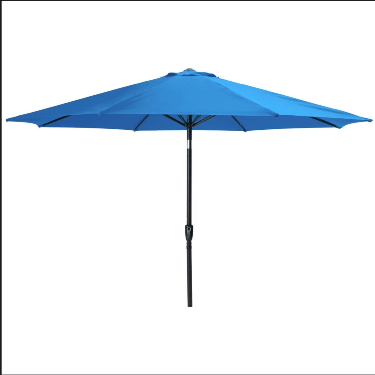 11 Feet Blue Solar LED  Patio Umbrella with Crank Lift , Tilt * 8 Ribs, UV-Resistant Canopy for Pool, Backyard & Patio (Without base)