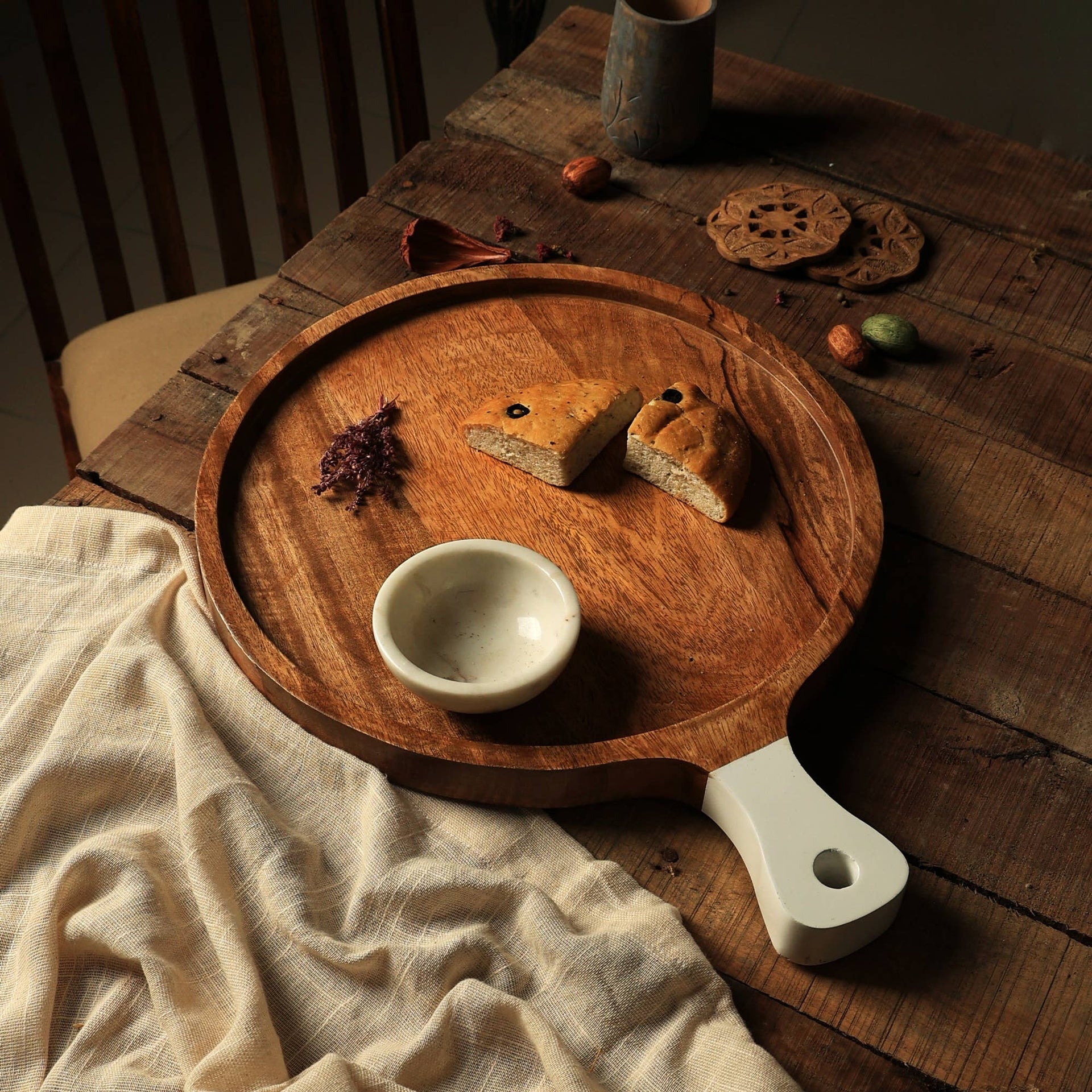 Wooden Cheese Board/Cutting Board- 14x9"