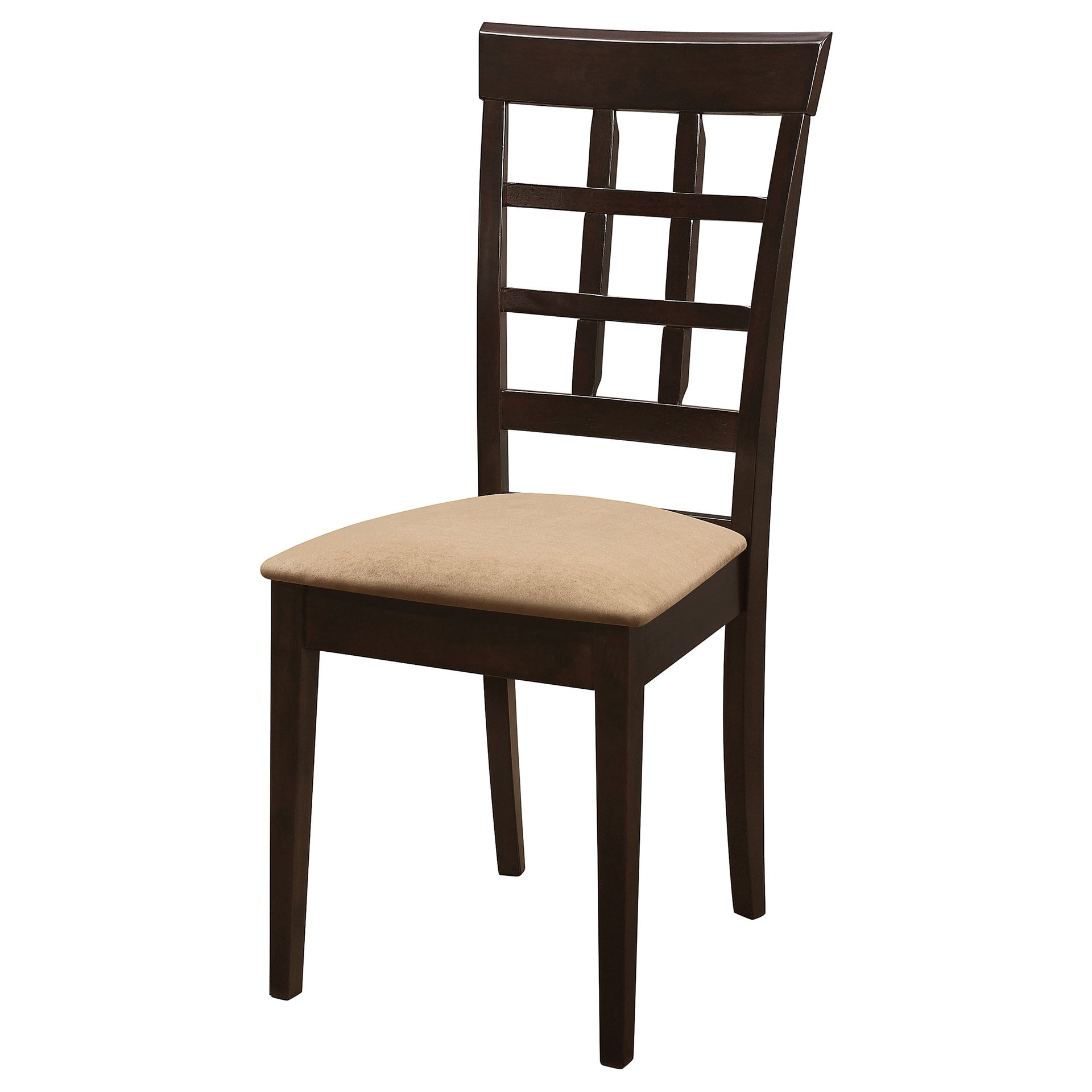 Cappuccino and Beige Lattice Back Dining Chair (Set of 2)