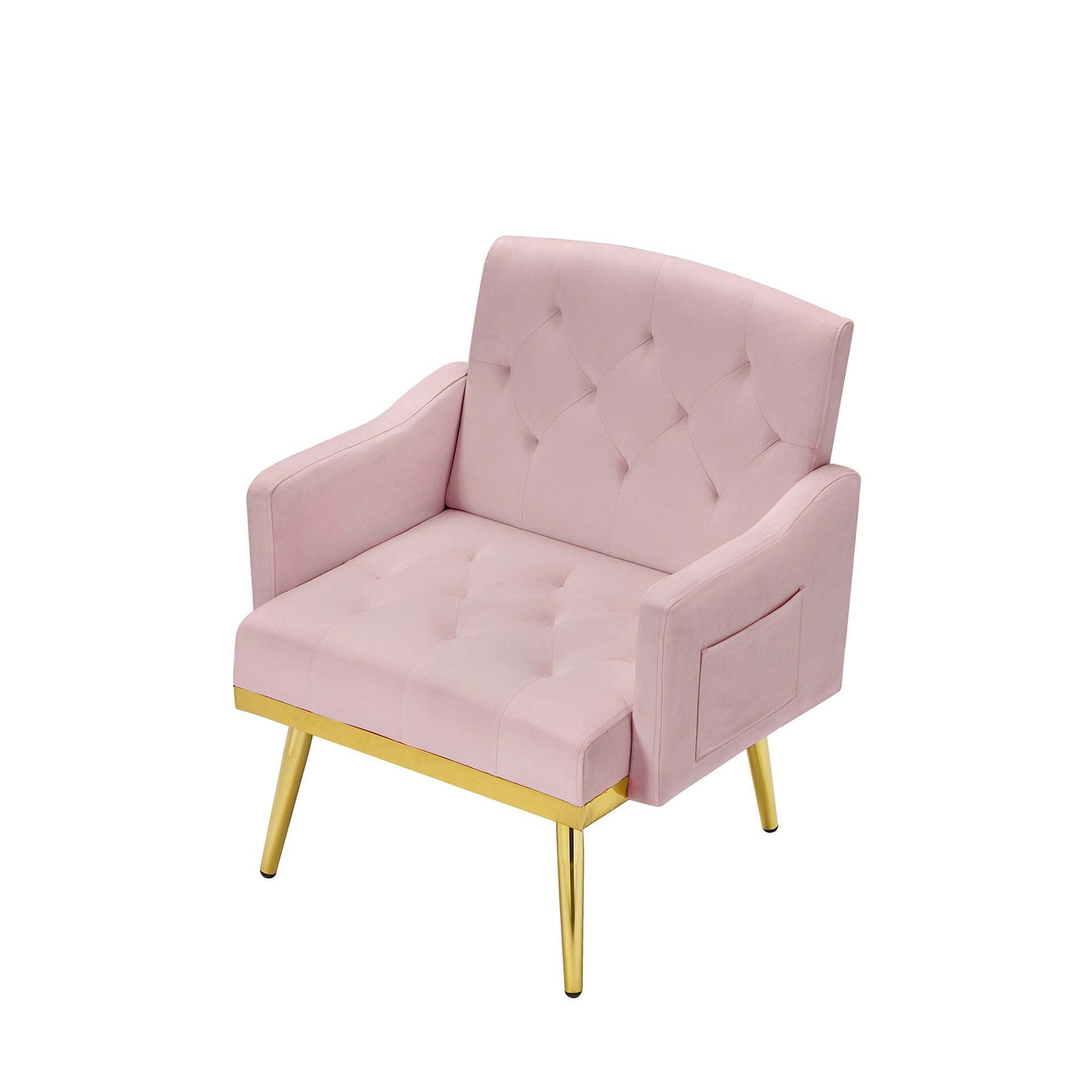 PINK velvet armchair with metal  legs