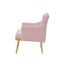 PINK velvet armchair with metal  legs