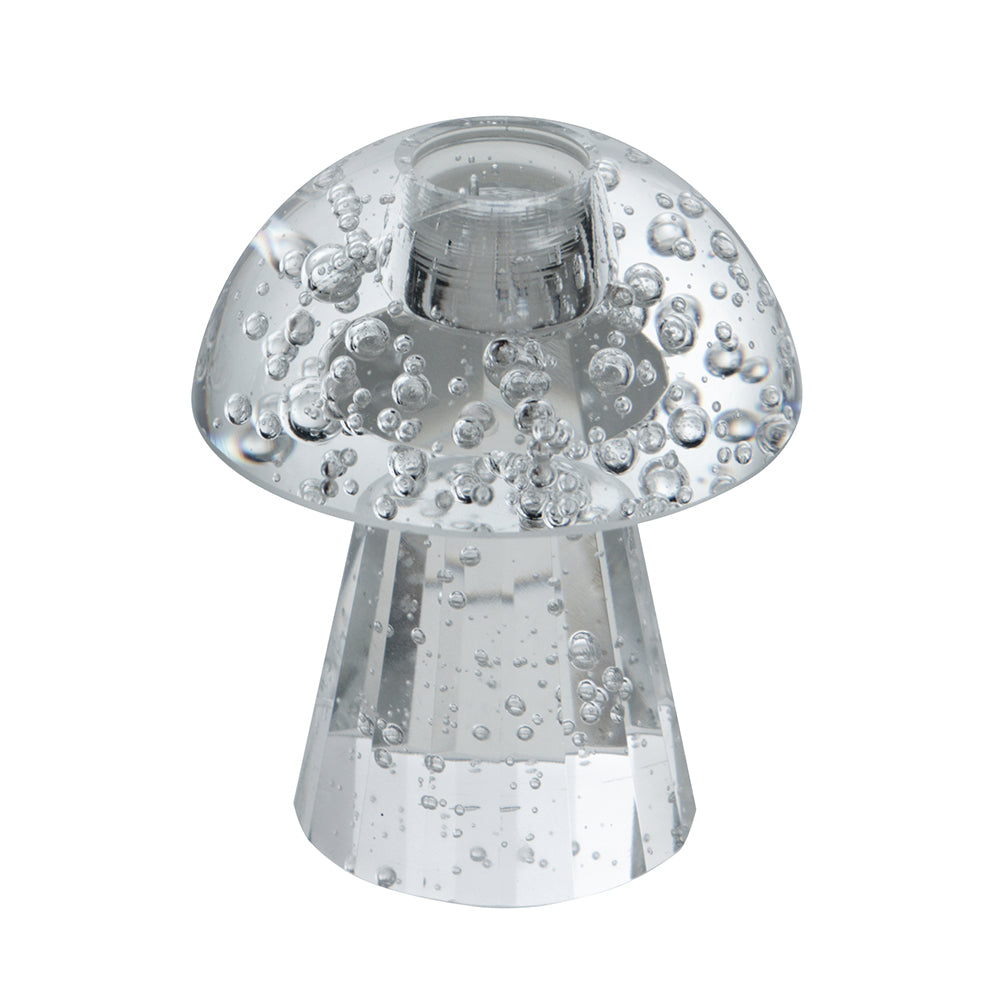 3.9x3.9x4.7" Mushroom Shaped Glass Taper Candle Holder 6EA/CTN