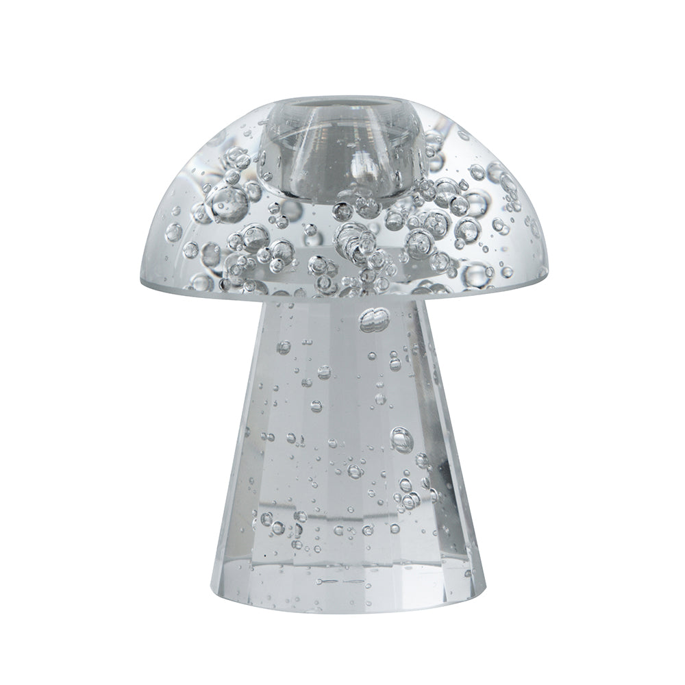 3.9x3.9x4.7" Mushroom Shaped Glass Taper Candle Holder 6EA/CTN