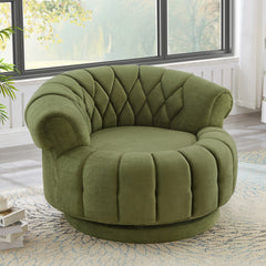Swivel Accent Chair 360°Swivel Chair Sofa Barrel Swivel Chair Round Club Chair for Living Room and Bedroom, Green