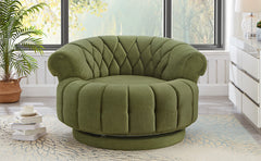 Swivel Accent Chair 360°Swivel Chair Sofa Barrel Swivel Chair Round Club Chair for Living Room and Bedroom, Green