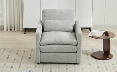 31.9" Cozy Upholstered Armchair Oversized Comfy Cloud Sofa Double Cushion Single Sofa Plush Cushion Armchair for Living Room, Light Grey