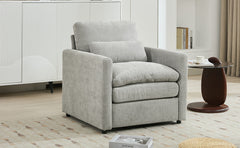 31.9" Cozy Upholstered Armchair Oversized Comfy Cloud Sofa Double Cushion Single Sofa Plush Cushion Armchair for Living Room, Light Grey