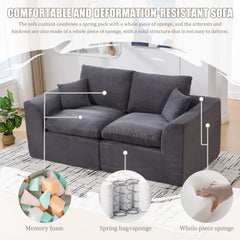 UNITED WE WIN Modular Sectional Sofa Cloud Couch,Comfy Cloud Modern Sofa,2 Seater with Cushion Covers Removable Furniture for Living Room Bedroom Apartments Dorms,No Assembly Required
