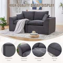 UNITED WE WIN Modular Sectional Sofa Cloud Couch,Comfy Cloud Modern Sofa,2 Seater with Cushion Covers Removable Furniture for Living Room Bedroom Apartments Dorms,No Assembly Required