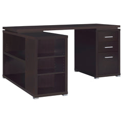 Tona Cappuccino 3-Drawer L-shape Computer Desk
