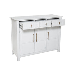 Cabinet with storage, for living and dining room entrance, large size, 3 doors and 3 drawers,white