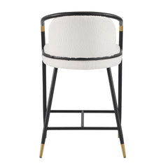 26" H Upholstered Counter Stool with Metal Frame (Set of 2)-Beige