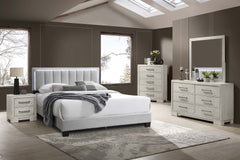 Modern Farmhouse Style 1pc Dresser Square Legs Sleek Handles Antique White Finish Bedroom Furniture