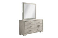 Modern Farmhouse Style 1pc Dresser Square Legs Sleek Handles Antique White Finish Bedroom Furniture