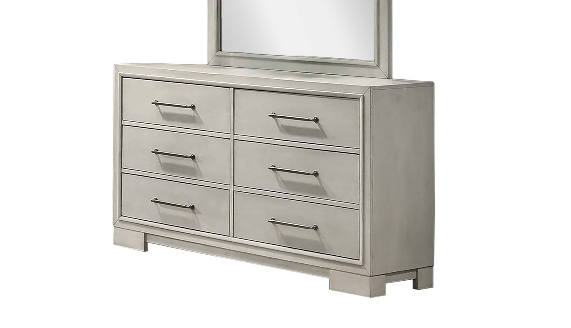 Modern Farmhouse Style 1pc Dresser Square Legs Sleek Handles Antique White Finish Bedroom Furniture