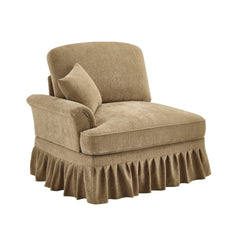 Sofa LSF Chenille W/1 Pillow -Light Coffee