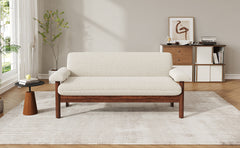 Modern Loveseat Sofa 2 Seater Couch 72.8" Loveseat Couch with Armrest Pillows for Living Room or Small Space, Beige