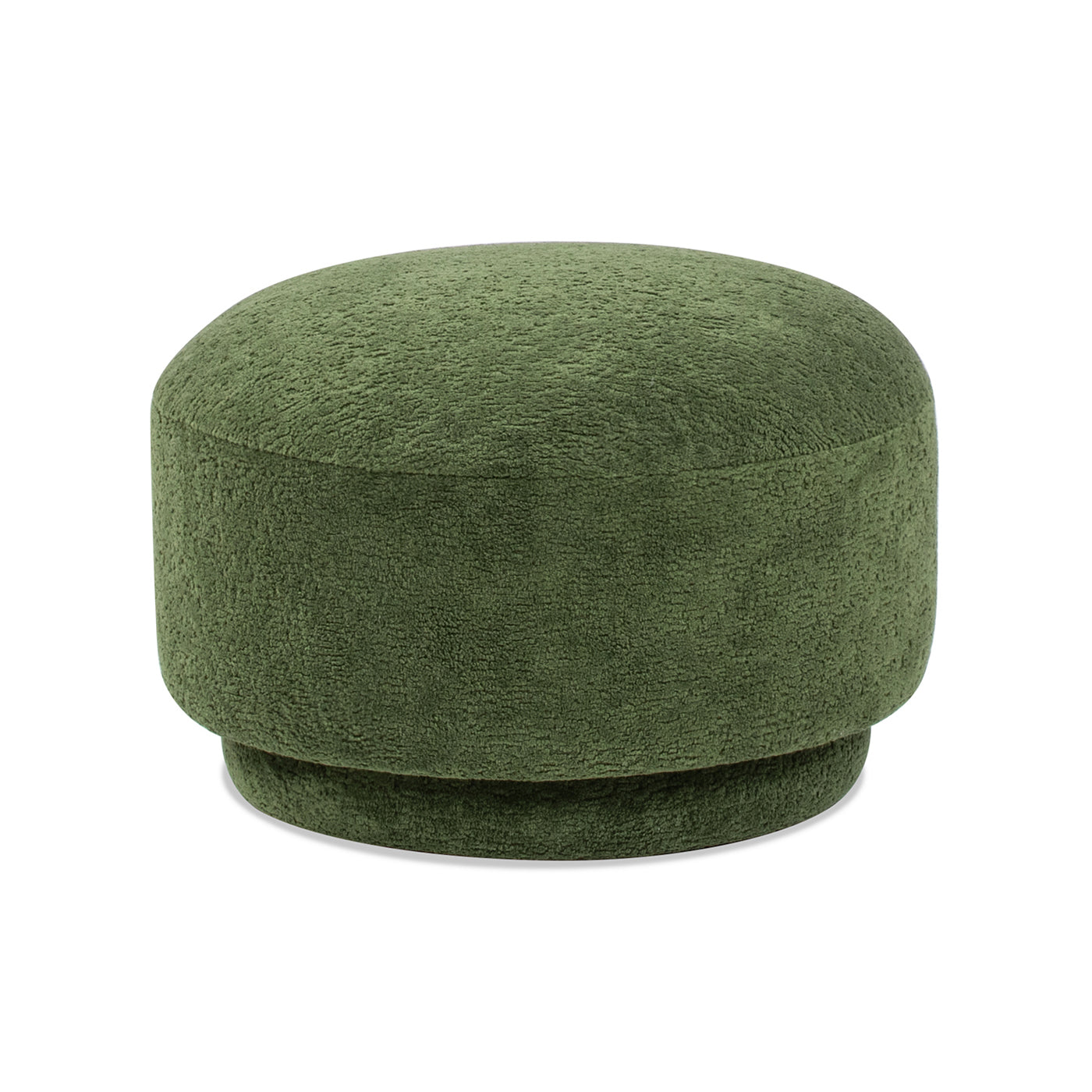 Fuji 15" Mushroom Footstool Ottoman, Moss Green Fleeced Teddy