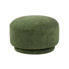 Fuji 15" Mushroom Footstool Ottoman, Moss Green Fleeced Teddy