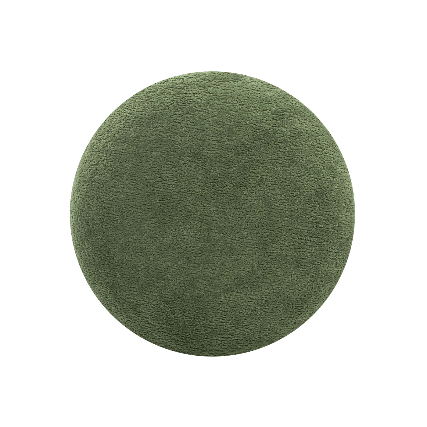 Fuji 15" Mushroom Footstool Ottoman, Moss Green Fleeced Teddy