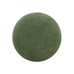 Fuji 15" Mushroom Footstool Ottoman, Moss Green Fleeced Teddy