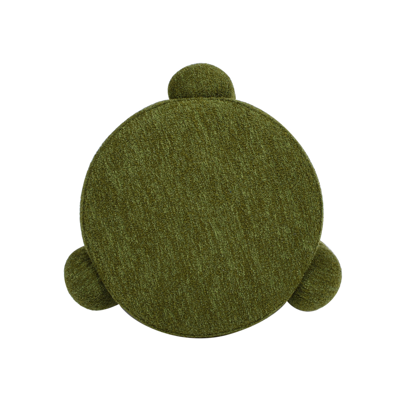 Hugo 20.5" Round Fully Upholstered Ottoman, Moss Green Boucle