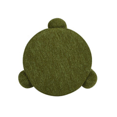 Hugo 20.5" Round Fully Upholstered Ottoman, Moss Green Boucle