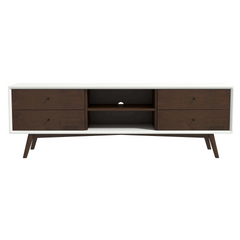 Caroline Walnut White TV Stand Up To 72" for Living Room Decor
