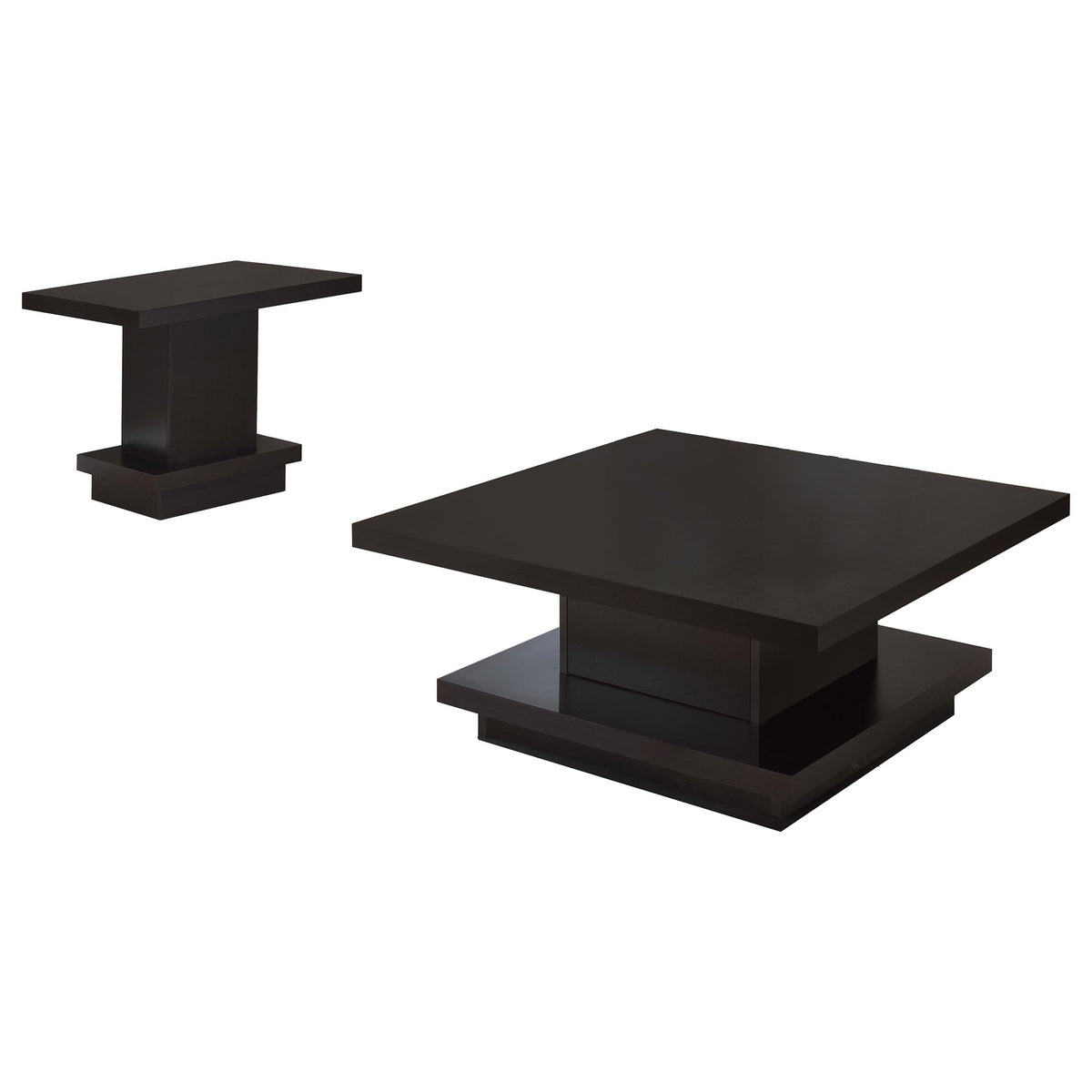 Cappuccino 2-piece Square Coffee and End Table Set