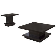 Cappuccino 2-piece Square Coffee and End Table Set