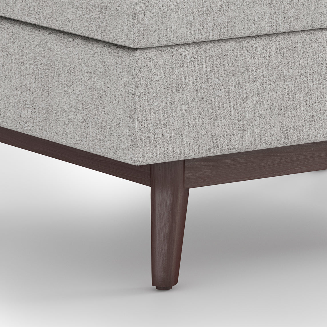 Owen 34 inch Wide Coffee Table Storage Ottoman in Cloud Grey Polyester Fabric