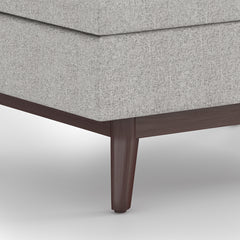 Owen 34 inch Wide Coffee Table Storage Ottoman in Cloud Grey Polyester Fabric