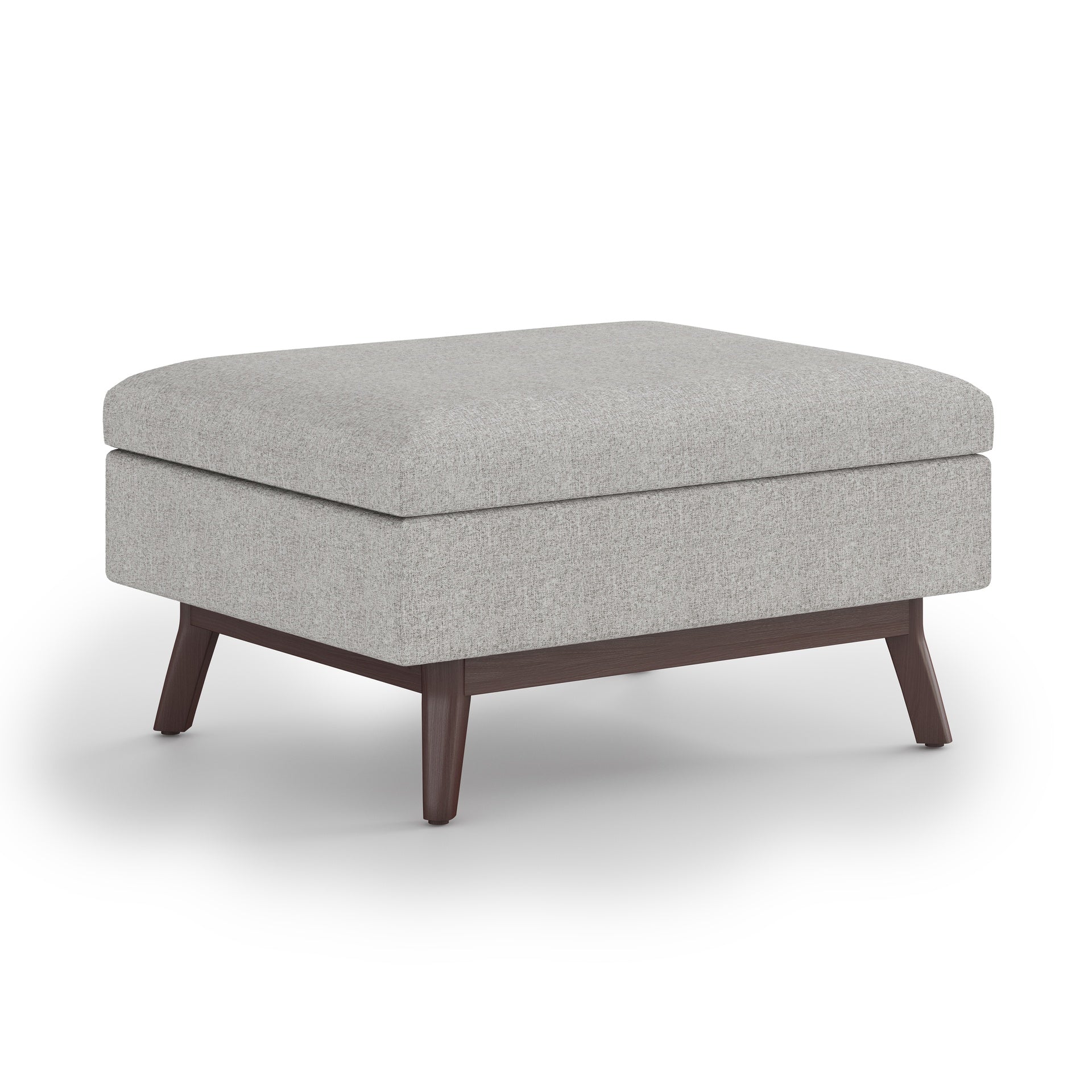 Owen 34 inch Wide Coffee Table Storage Ottoman in Cloud Grey Polyester Fabric