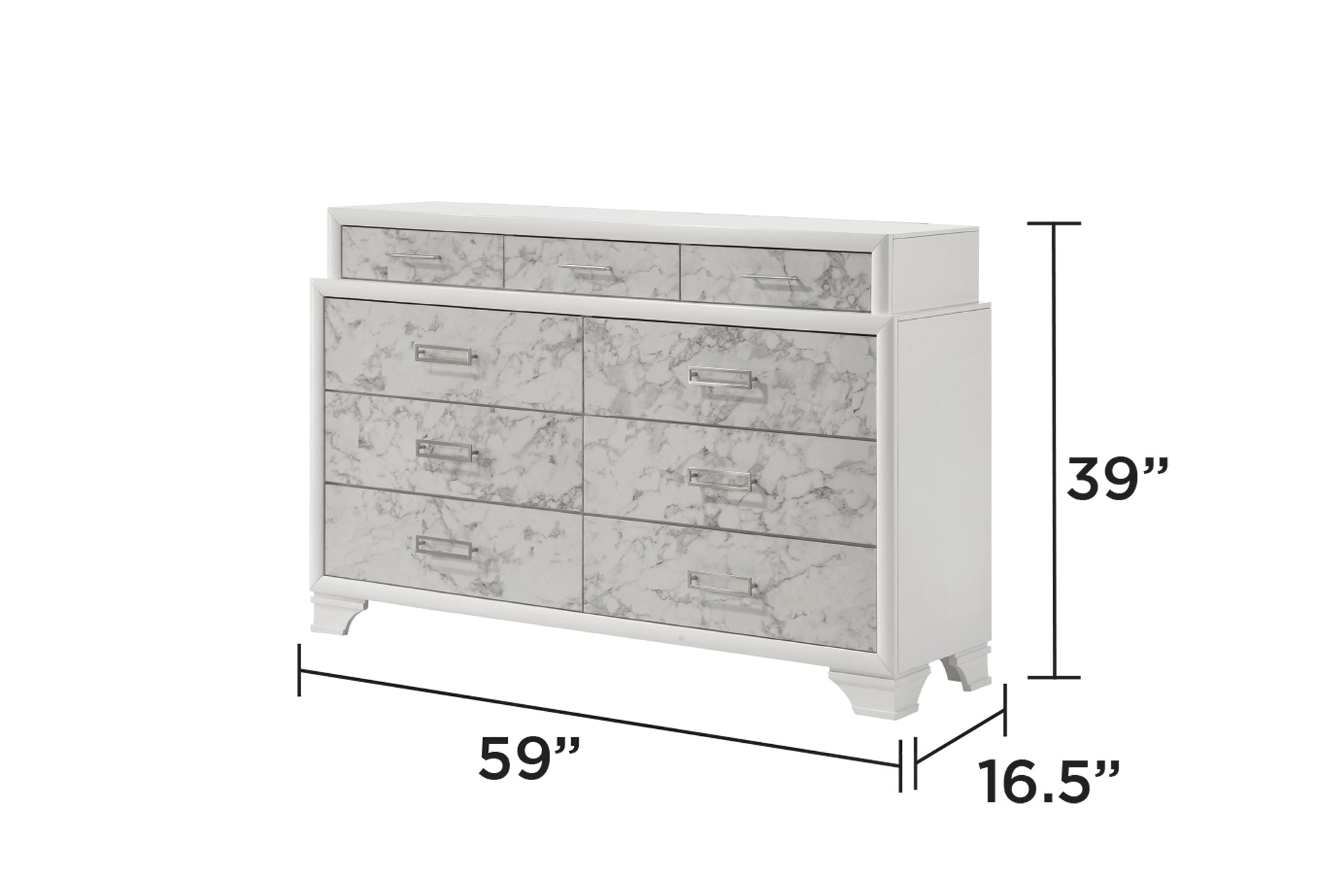 Soul Modern Style Dresser Made with wood in White(Includes Dresser Only)  same as B009P309603 (CA inventory)