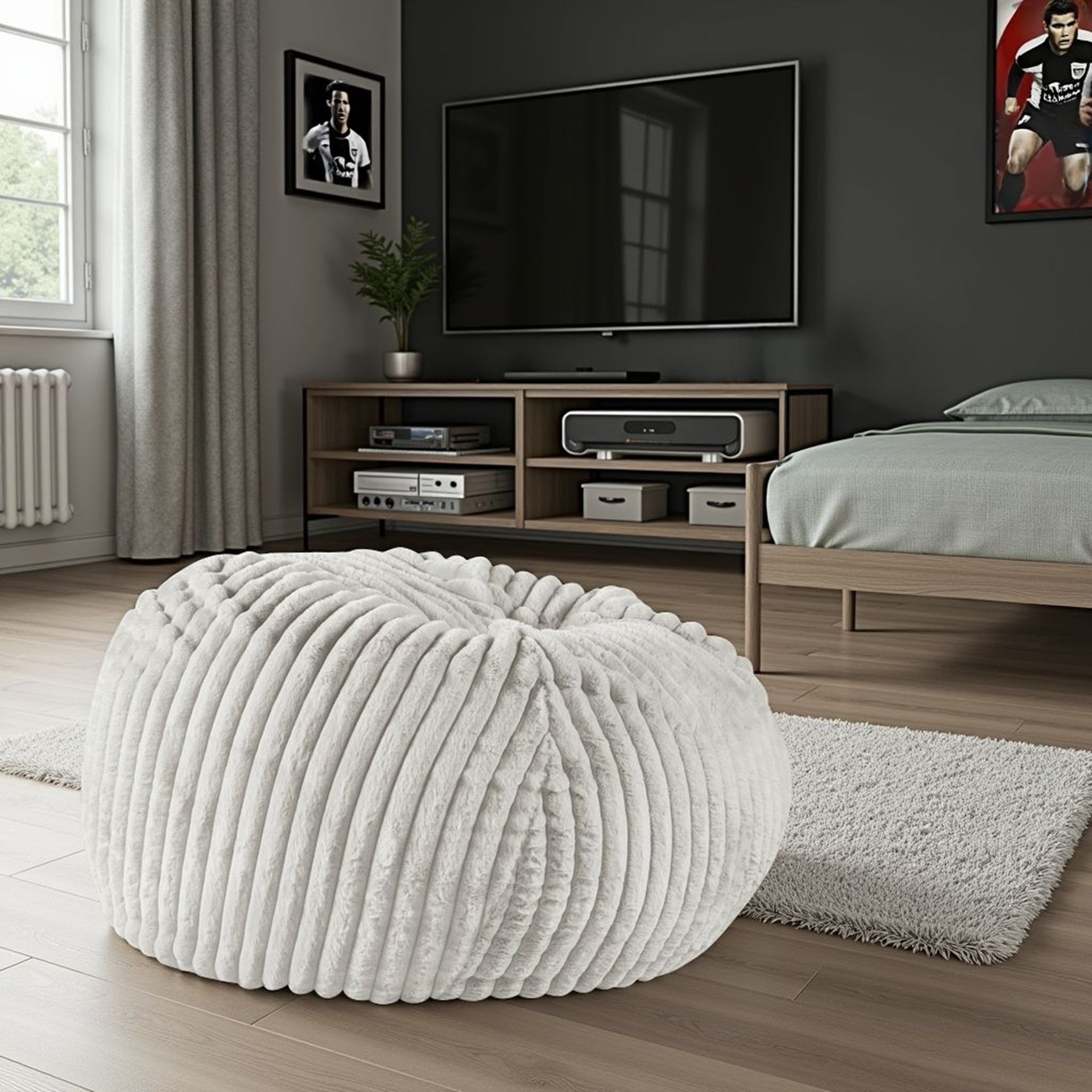40 inch Minky Dove Grey Memory Foam Lounger